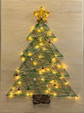 DIY- String Art Christmas Tree Making Kit - White Lights